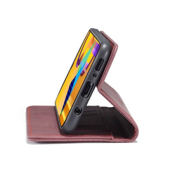 Чохол-книжка CaseMe Нубук для Samsung Galaxy A02s бордовий