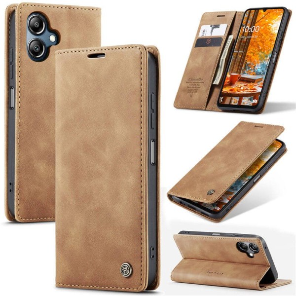 Чохол-книжка CaseMe Нубук для Samsung Galaxy A04 світло-коричневий