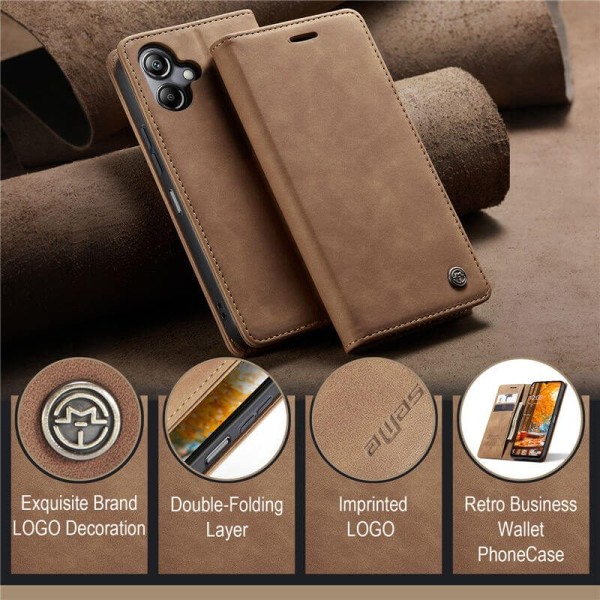 Чохол-книжка CaseMe Нубук для Samsung Galaxy A04 світло-коричневий