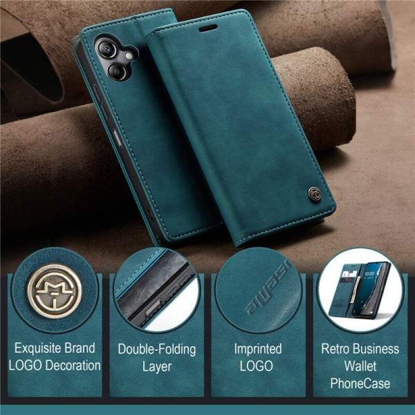 Чохол-книжка CaseMe Нубук для Samsung Galaxy A04 бірюзовий