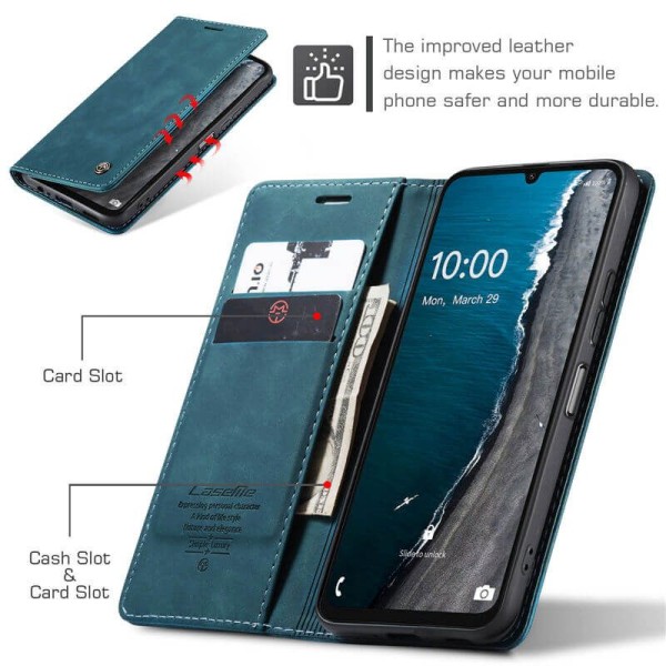 Чохол-книжка CaseMe Нубук для Samsung Galaxy A04 бірюзовий