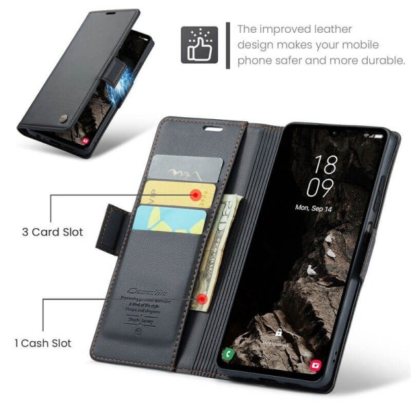 Чохол-книжка CaseMe Нубук для Samsung Galaxy A05s чорний