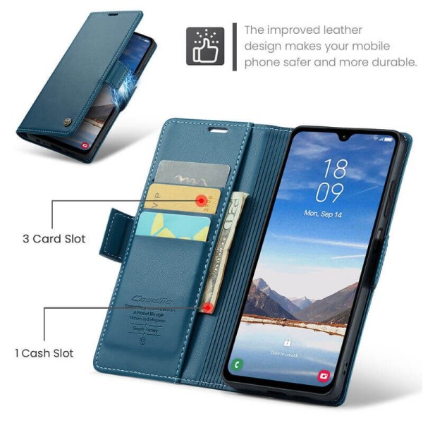 Чохол-книжка CaseMe Нубук для Samsung Galaxy A05s бірюзовий