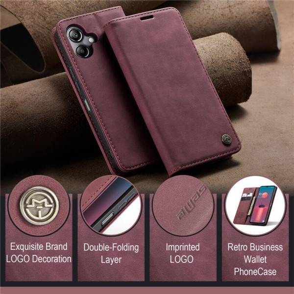 Чохол-книжка CaseMe Нубук для Samsung Galaxy A06 бордовий