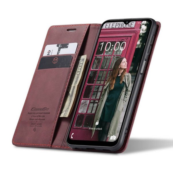 Чохол-книжка CaseMe Нубук для Samsung Galaxy A12 бордовий