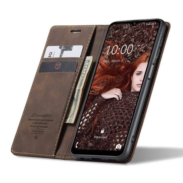 Чохол-книжка CaseMe Нубук для Samsung Galaxy A12 темно-коричневий