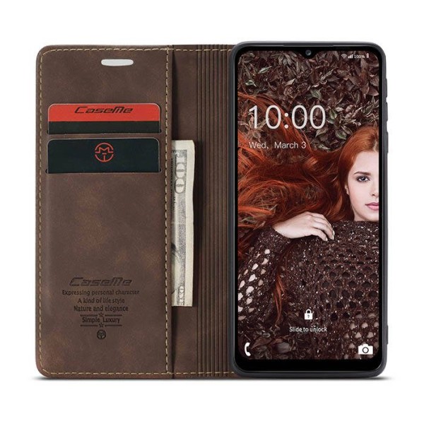 Чохол-книжка CaseMe Нубук для Samsung Galaxy A12 темно-коричневий