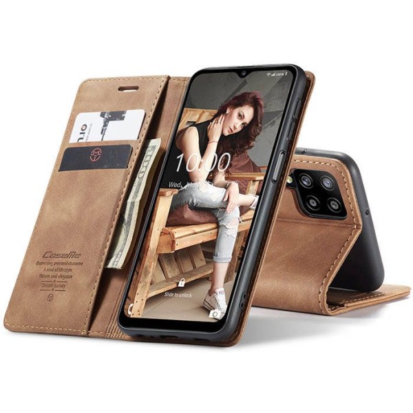 Чохол-книжка CaseMe Нубук для Samsung Galaxy A12 світло-коричневий
