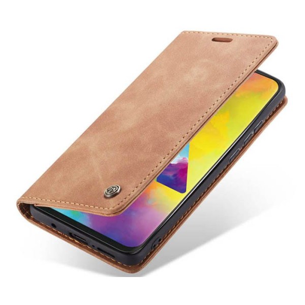 Чохол-книжка CaseMe Нубук для Samsung Galaxy A12 світло-коричневий
