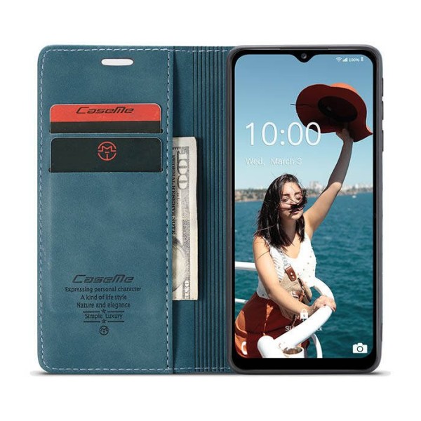 Чохол-книжка CaseMe Нубук для Samsung Galaxy A12 бірюзовий
