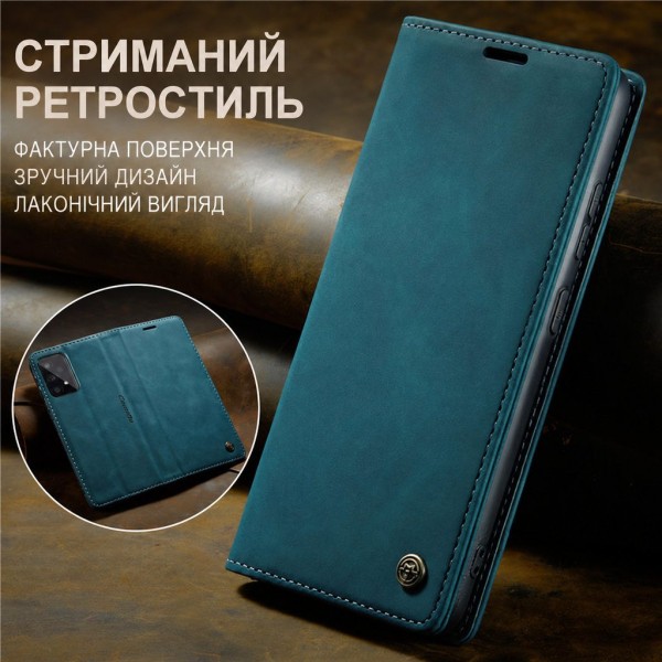 Чохол-книжка CaseMe Нубук для Samsung Galaxy A13 бірюзовий