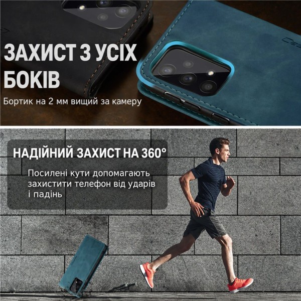 Чохол-книжка CaseMe Нубук для Samsung Galaxy A13 бірюзовий