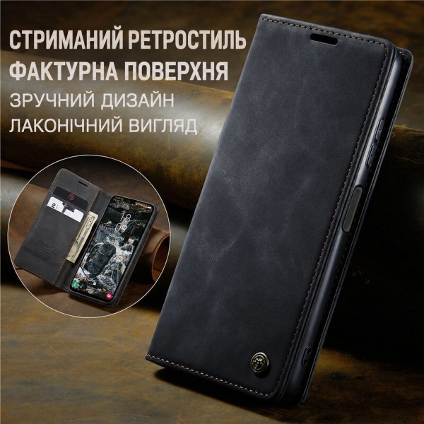 Чохол-книжка CaseMe Нубук для Samsung Galaxy A14 чорний