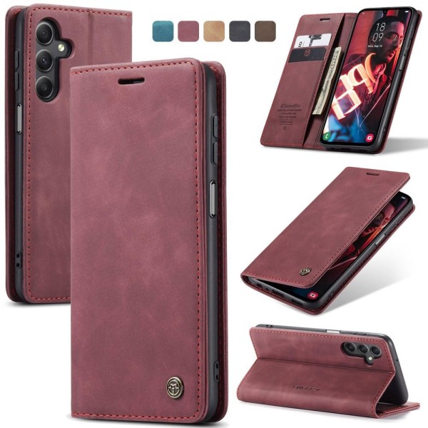 Чохол-книжка CaseMe Нубук для Samsung Galaxy A15 бордовий