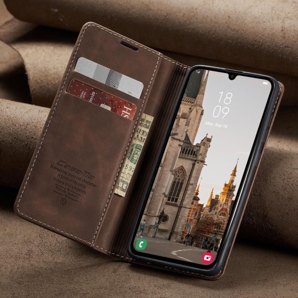 Чохол-книжка CaseMe Нубук для Samsung Galaxy A15 темно-коричневий