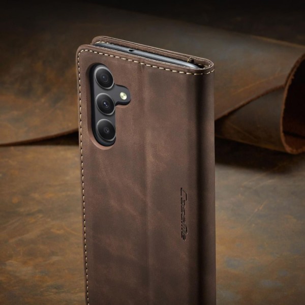 Чохол-книжка CaseMe Нубук для Samsung Galaxy A15 темно-коричневий