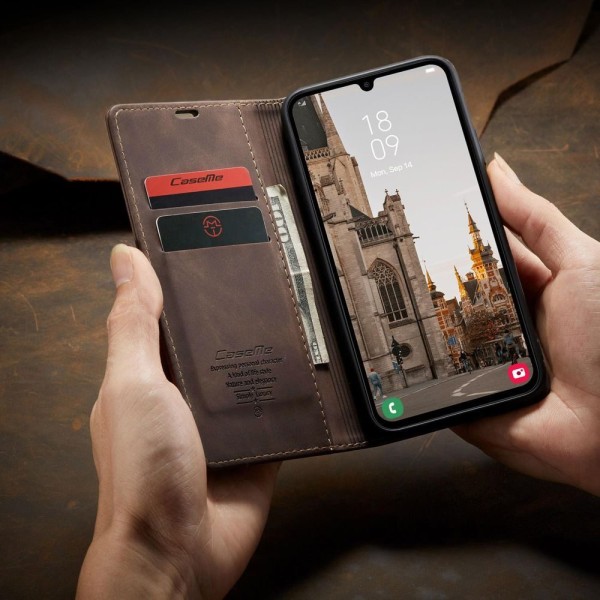 Чохол-книжка CaseMe Нубук для Samsung Galaxy A15 темно-коричневий