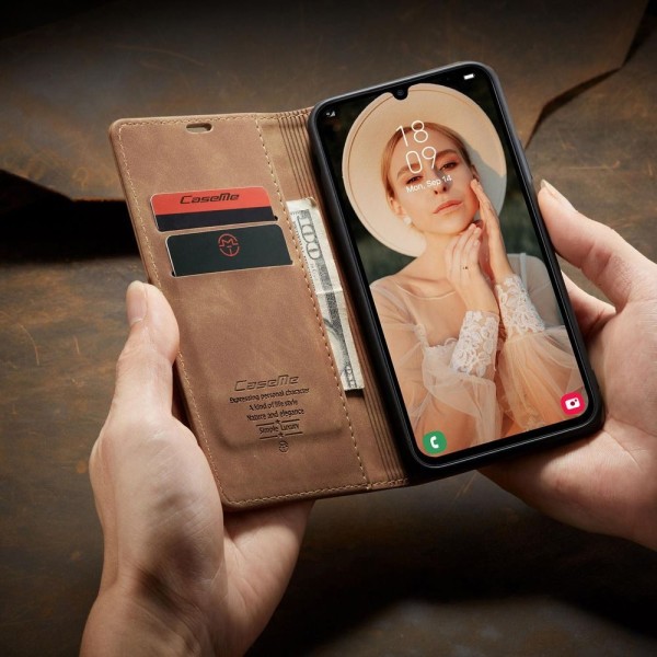 Чохол-книжка CaseMe Нубук для Samsung Galaxy A15 світло-коричневий