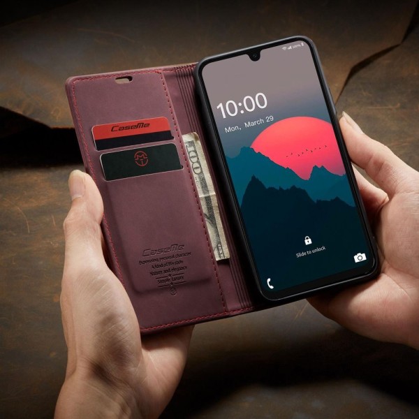 Чохол-книжка CaseMe Нубук для Samsung Galaxy A16 бордовий