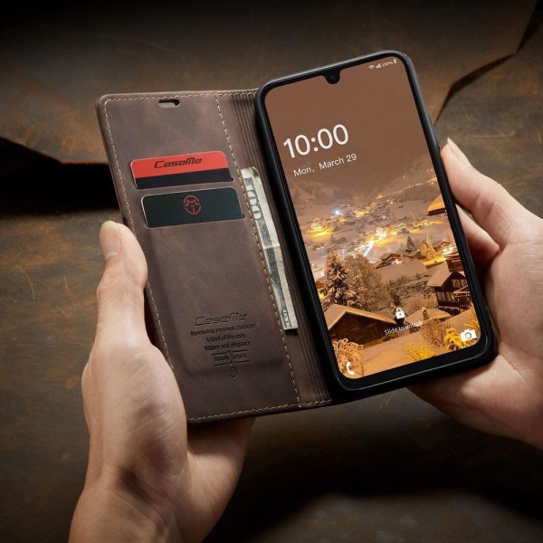 Чохол-книжка CaseMe Нубук для Samsung Galaxy A16 темно-коричневий