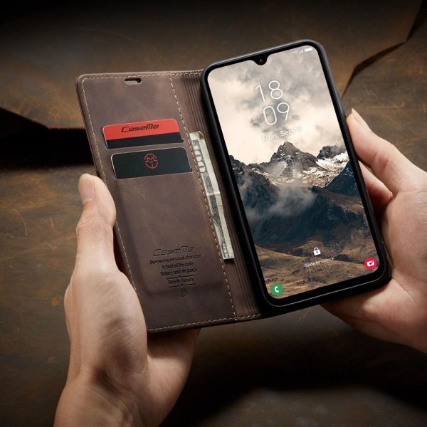 Чохол-книжка CaseMe Нубук для Samsung Galaxy A17 темно-коричневий