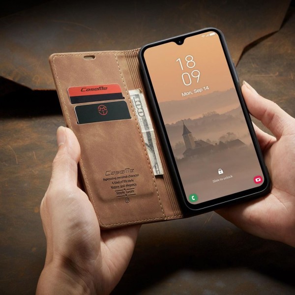 Чохол-книжка CaseMe Нубук для Samsung Galaxy A17 світло-коричневий
