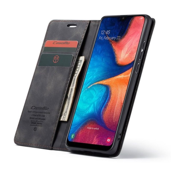 Чехол-книжка CaseMe Нубук для Samsung Galaxy A20/A30 чёрный