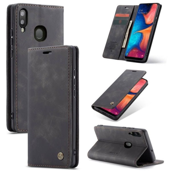 Чехол-книжка CaseMe Нубук для Samsung Galaxy A20/A30 чёрный