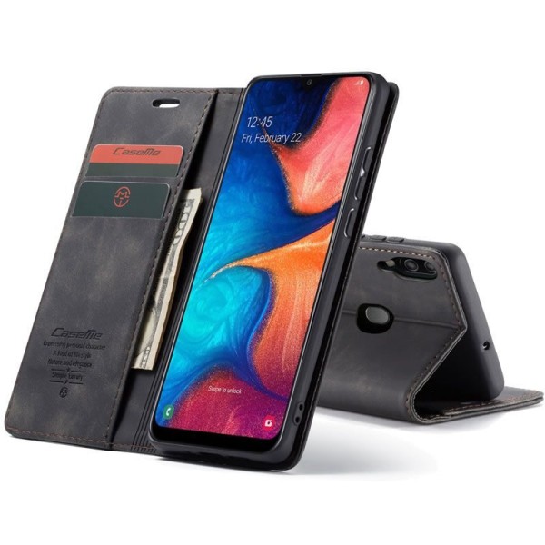 Чехол-книжка CaseMe Нубук для Samsung Galaxy A20/A30 чёрный