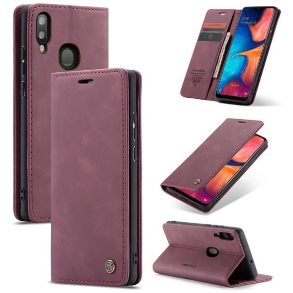 Чохол-книжка CaseMe Нубук для Samsung Galaxy A20/A30 бордовий