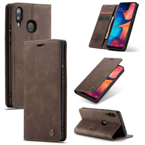 Чохол-книжка CaseMe Нубук для Samsung Galaxy A20/A30 темно-коричневий