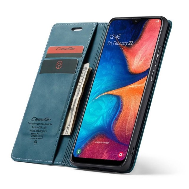 Чехол-книжка CaseMe Нубук для Samsung Galaxy A20/A30 бирюзовый