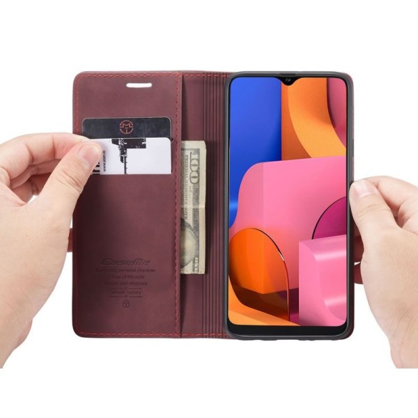 Чохол-книжка CaseMe Нубук для Samsung Galaxy A20s бордовий