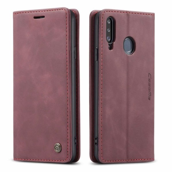 Чохол-книжка CaseMe Нубук для Samsung Galaxy A20s бордовий