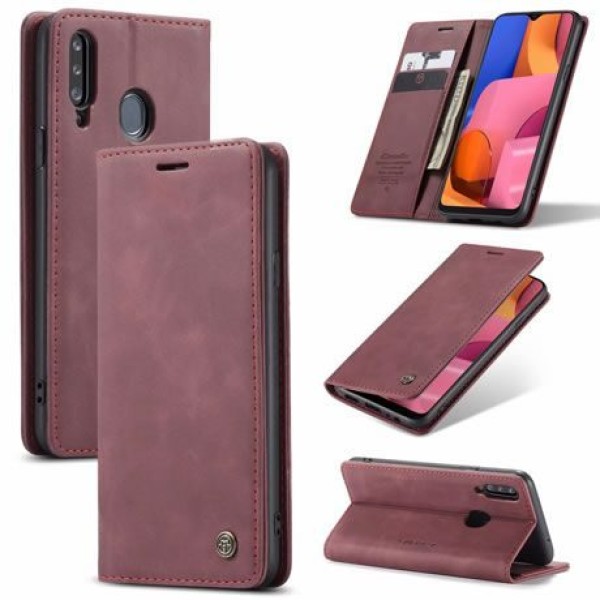 Чохол-книжка CaseMe Нубук для Samsung Galaxy A20s бордовий