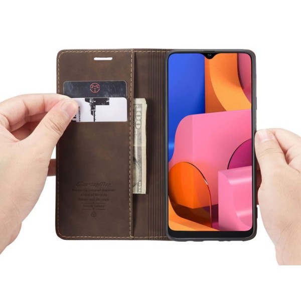 Чохол-книжка CaseMe Нубук для Samsung Galaxy A20s темно-коричневий
