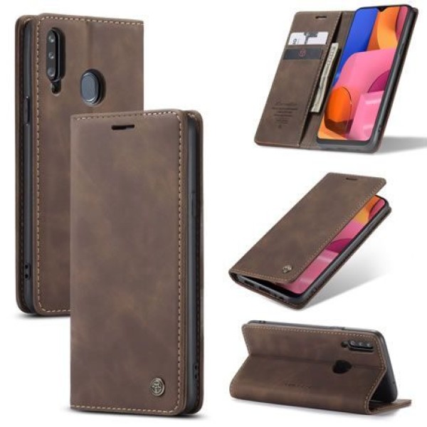Чохол-книжка CaseMe Нубук для Samsung Galaxy A20s темно-коричневий