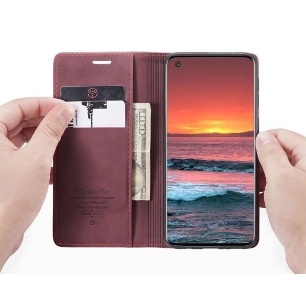 Чохол-книжка CaseMe Нубук для Samsung Galaxy A21s бордовий