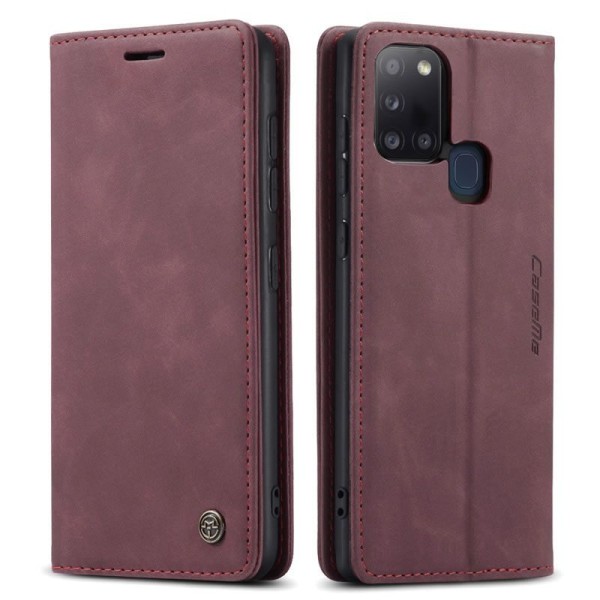 Чохол-книжка CaseMe Нубук для Samsung Galaxy A21s бордовий
