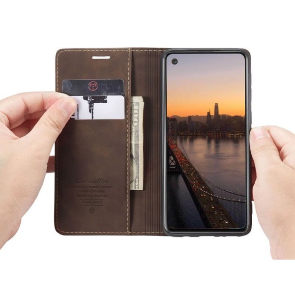 Чохол-книжка CaseMe Нубук для Samsung Galaxy A21s темно-коричневий
