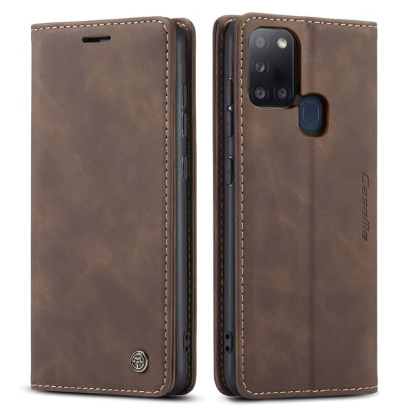 Чохол-книжка CaseMe Нубук для Samsung Galaxy A21s темно-коричневий
