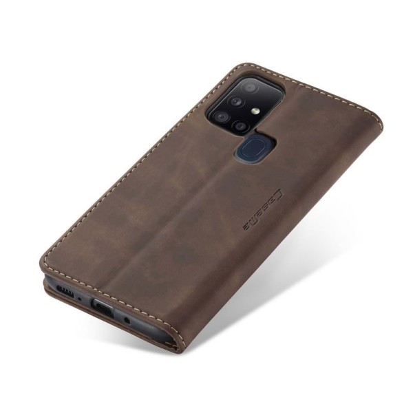 Чохол-книжка CaseMe Нубук для Samsung Galaxy A21s темно-коричневий