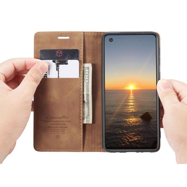 Чохол-книжка CaseMe Нубук для Samsung Galaxy A21s світло-коричневий