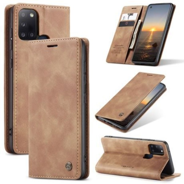 Чохол-книжка CaseMe Нубук для Samsung Galaxy A21s світло-коричневий