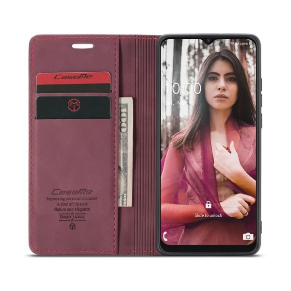 Чохол-книжка CaseMe Нубук для Samsung Galaxy A22 5G бордовий