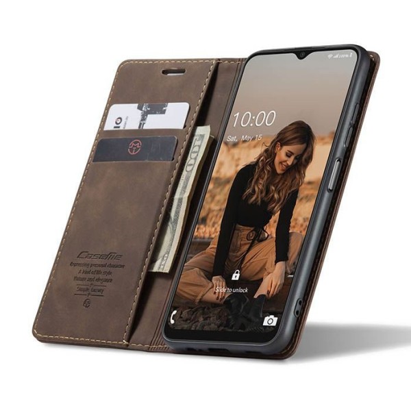 Чохол-книжка CaseMe Нубук для Samsung Galaxy A22 5G темно-коричневий