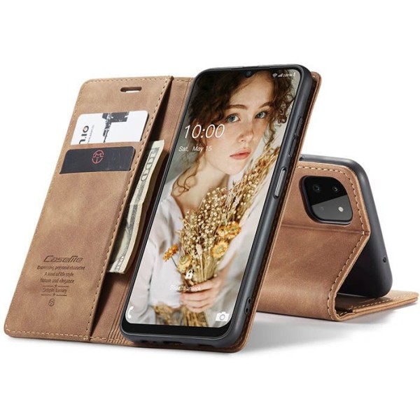 Чохол-книжка CaseMe Нубук для Samsung Galaxy A22 5G світло-коричневий