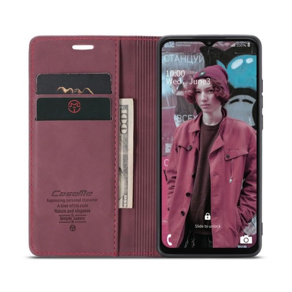 Чохол-книжка CaseMe Нубук для Samsung Galaxy A23 бордовий