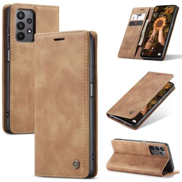 Чохол-книжка CaseMe Нубук для Samsung Galaxy A23 світло-коричневий