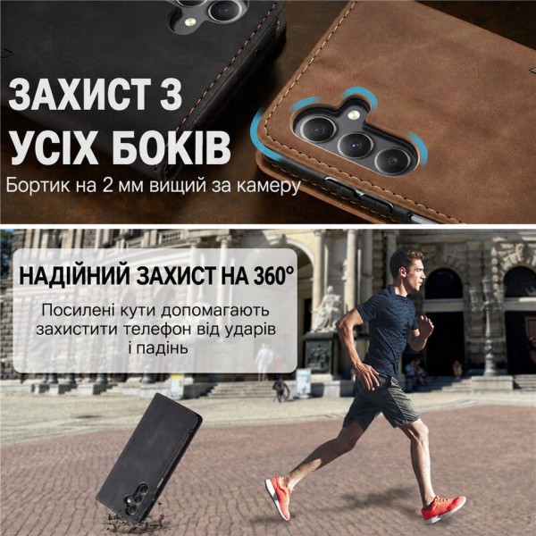 Чохол-книжка CaseMe Нубук для Samsung Galaxy A24 чорний